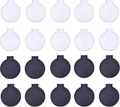 Mini Klapspiegels - Ronde Zakspiegels - Make-up Aanbrengen - Met Standaard Functie - 20 Stuks - Wit Zwart