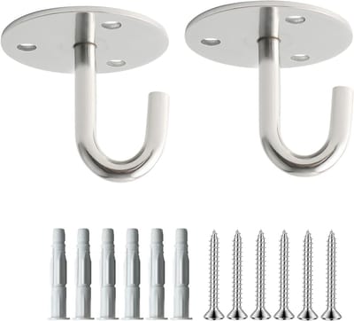 Dailygoods - Mooche 2 stuks, duurzame plantenhaken, balkon-plafondhaken, wandhaken, geschikt voor het ophangen van manden, planten, windgongen, vogelkooien en soortgelijke voorwerpen