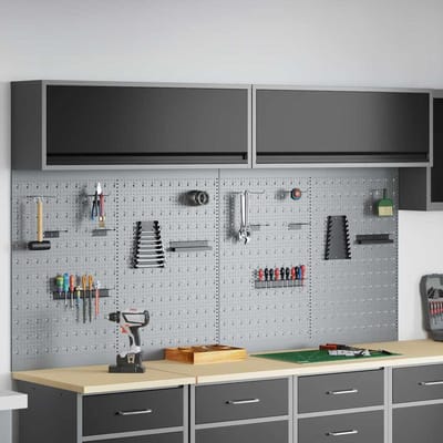 vidaXL - Gereedschapskast - Set - met - plank - 6 - st - Zwart - Gepoedercoat - staal