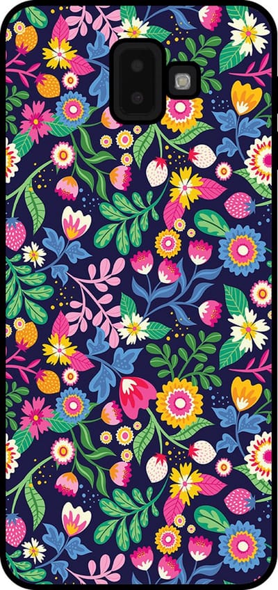 Smartphonica Telefoonhoesje Geschikt voor Samsung Galaxy J6 Plus 2018 met bloemen opdruk - TPU backcover case flower design geschikt voor Samsung Galaxy J6 Plus 2018