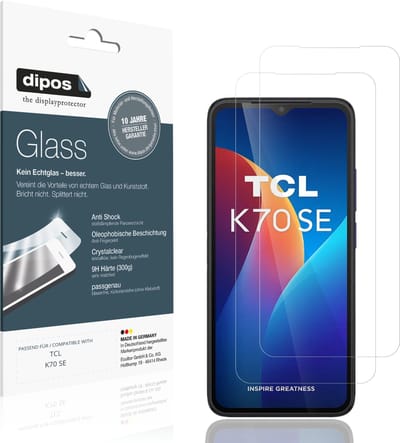 dipos – 2x Pantserfolie geschikt voor TCL K70 SE | 9H Screenprotector