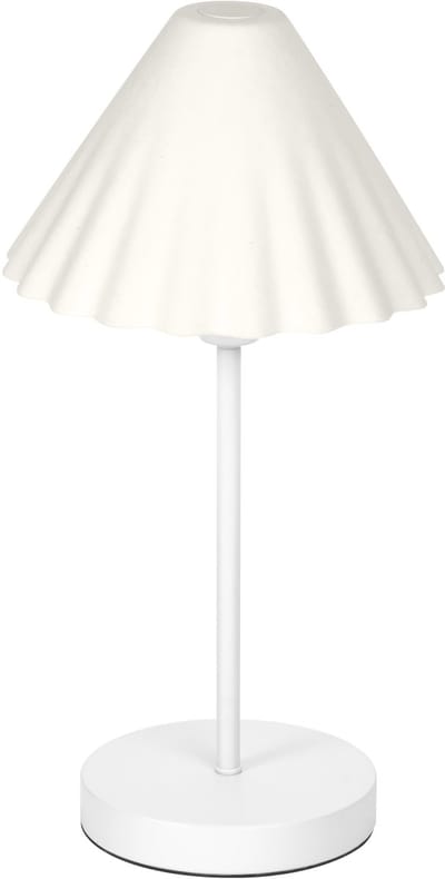 OSRAM tafellamp Decor Pulp wit van metaal en papier-maché, E14, dimbaar, 218 mm diameter, lampenkap van gerecycled materiaal, duurzaam dankzij vervangbare lichtbron, eenvoudig te installeren