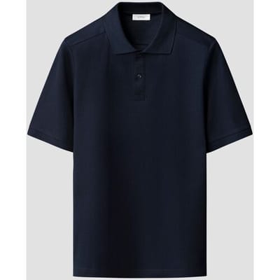 Eton Polo Luxury Uni Cotton Filo di Scozia Piqué Jersey Navy / male