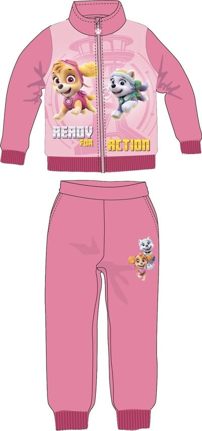 Paw Patrol set joggingpak / trainingspak / vrijetijdspak - Vest + Broek - Roze - Maat 98