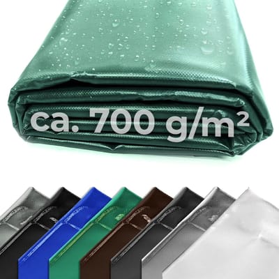 Vrachtwagenzeil PVC - Afdekzeil Robuust - Goederen Beschermen - Dubbel Gelakt Waterdicht - 700 x 250 cm - Groen