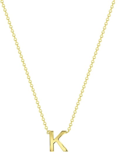 Lucardi Dames Ketting met letter hanger - 9 karaat - Ketting - Cadeau - 43 cm - Geelgoud