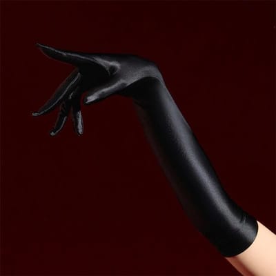 Vijfvingerige Handschoenen, Glanzend, Anti-Kras, Zeer Elastisch, Zijdezacht, Dichtheid, Glanzend, Zacht, Zijden Kousen one size black