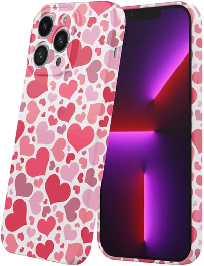 Smartphonica Telefoonhoesje Geschikt voor iPhone 13 Pro met Hartjes Opdruk - Flexibel Softcase TPU - Backcover Case Hearts Design geschikt voor iPhone 13 Pro
