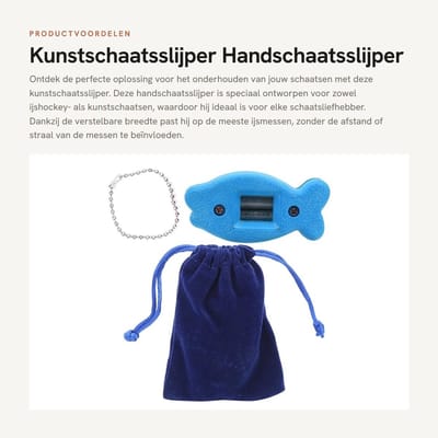 Dailygoods- Kunstschaatsslijper Draagbaar - Verstelbare Breedte - Handschaatsslijper - Opbergtas - Hoogwaardige Kunststof - Duurzaam en Sterk - Schaatsslijper