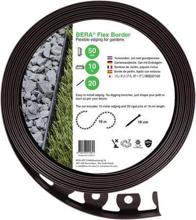 Borderrand - BERA Flex Border - Lengte 10 m - Hoogte 5 cm - Zwart
