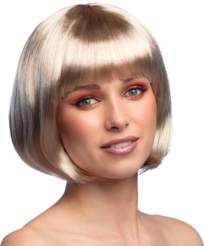 Boland - Pruik Cabaret platinumblond Blond - Steil - Kort - Vrouwen - Can Can - Glitter and Glamour