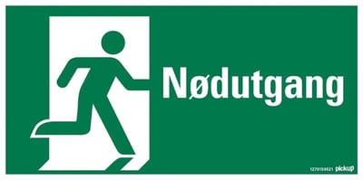 Pickup - NØDUTGANG SYMBOL - conform NEN-EN-ISO 7010 bord 30x15 cm
