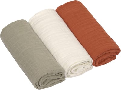 3-delige Babyslaapzak en Spuugdoek Set - Inbakerdoek Katoen 60x60 cm