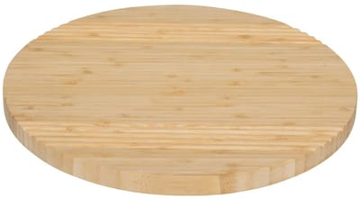 5Five draaibaar serveer plateau - dienblad - bamboe hout - D35 cm - lichtbruin - roterend op hoge schijf - tapas - gebakjes - kaas