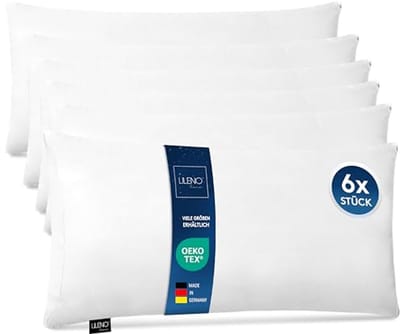 Deluxe Microvezel Kussen 40x80 cm - Wasbaar tot 95° Met Ritssluiting - Geschikt Voor Allergieën - Set Van 6