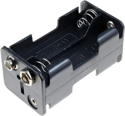 Batterij Houder - Batterij Box - Stroom Leveren - Drukknop Contacten - 4 Batterijen - Zwart