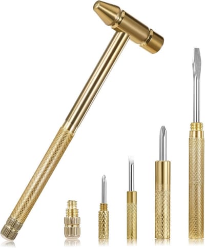 6-in-1 Minihamer - Metalen Draagbare Multifunctionele Hamer met Schroevendraaier en Klauw - Compact Handgereedschap