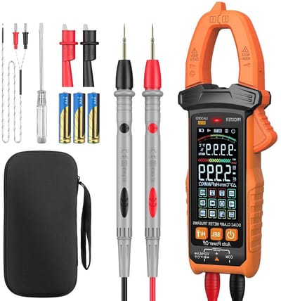 Digitale Stroomtang - Multimeter Tangmeter - Elektrische Metingen - Groot Kleurenscherm - 600A - Oranje Zwart