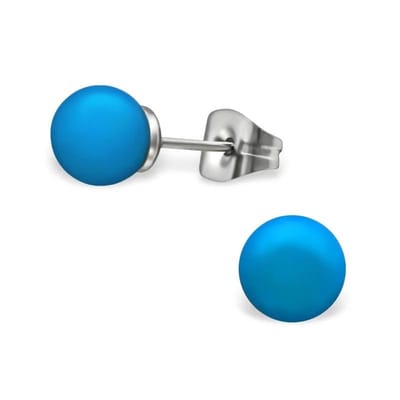 Aramat Jewels | Oorbellen | Stalen Parel Oorbellen - Matte parel | Paars | | | | Kinderen, Volwassenen | Verkleurd niet
