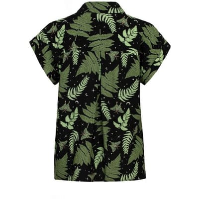 Hell Bunny - Rockabilly Shirt met korte mouwen - Gaia Shirt - XS tot 4XL - voor Vrouwen - groen-zwart
