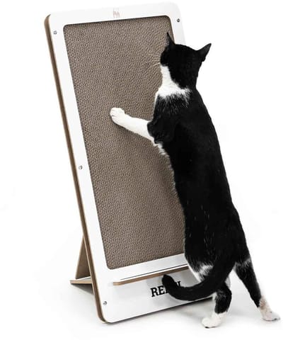 Petrebels Krabkarton voor Katten - Coco 80 - Wit - Stevig Karton - Design Krabplank Verticaal - 60 x 32 x 34 cm