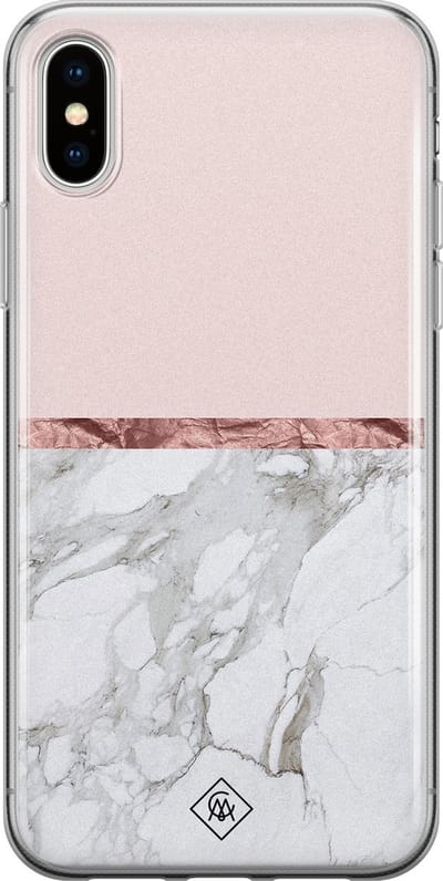 Casimoda® hoesje - Geschikt voor iPhone Xs Max - Rose All Day - Siliconen/TPU telefoonhoesje - Backcover - Bloemen - Roze