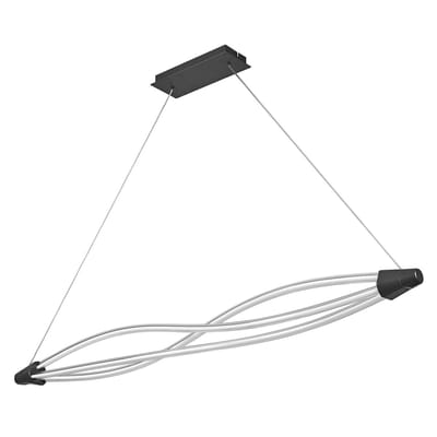 OSRAM Decor Swirl hanglamp van gebogen polycarbonaat met LED en filament design, 22 W, 2400 lm, 3000 K, 830 warm wit, klikdimbaar, donkergrijs, kunststof (PC), IP 20