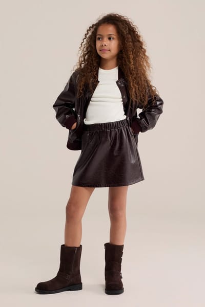 WE Fashion Meisjes T-shirt van ribstof