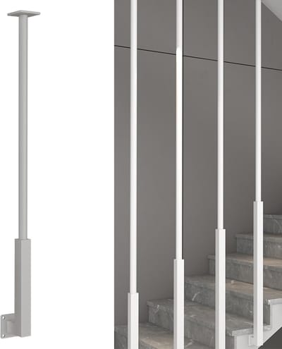Trapleuning - Plafondleuning Balustrade - Binnen Ruimtes - Verstelbare Hoek - 160 cm - Wit L-type