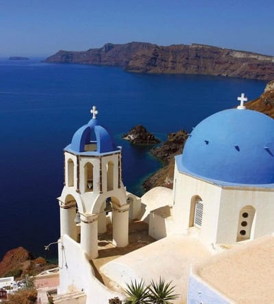 Fotobehang - Santorini 225x250cm - Vliesbehang