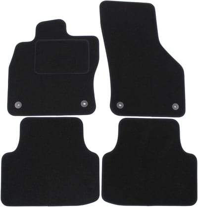 Vloermatten voor de auto, geschikt voor Octavia 5E vanaf 2013, nauwkeurige pasvorm, antislip ondergrond, versterkt bij het pedaal, voor en achter, met bevestigingen