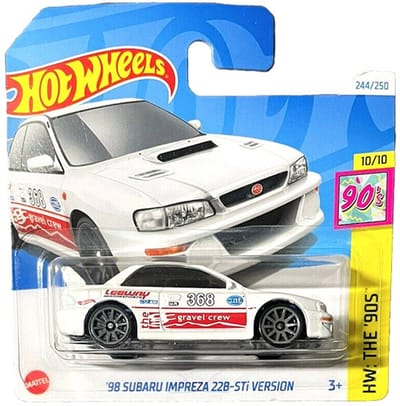 HOT WHEELS '98 SUBARU IMPREZA 22B STi VERSION LEEWAY 244/250 (1:64) WHITE 368 HW THE '90S 10/10