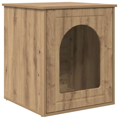 vidaXL Kattenhuis Ambachtelijk eiken 53 x 52 x 62 cm Bewerkt hout
