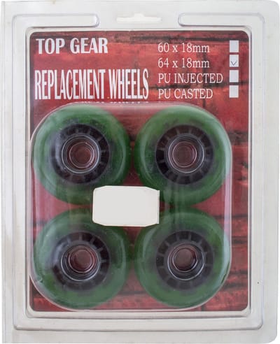Wielen voor skateboards - skatewielen - set van 4 stuks - 64 x 18 mm
