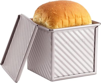 Mini Broodpan - Toast Doos - Oven Bakken - Antiaanbaklaag - 0.55 Lb Capaciteit - Champagne Goud