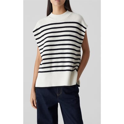 Closed Striped Vest Knits Ivory Maat: XS | Gebreide Truien Outlet | Dames | Wit