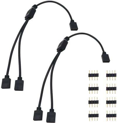 SPHProducts - LED Strip Splitter Kabel - 1 tot 2 Poorten - Zwart - RGB Connector - Voor RGB LED Strips - Geschikt voor 5050 3528 2835