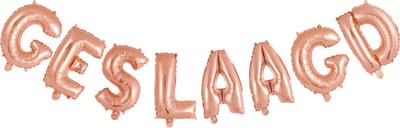 Fiesta Folieballon GESLAAGD letters - Rosé goud 41cm - Op te blazen met lucht
