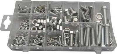 Benson Assortimentbox - bouten, moeren en veerringen - verzinkt - 240-delig - diverse maten
