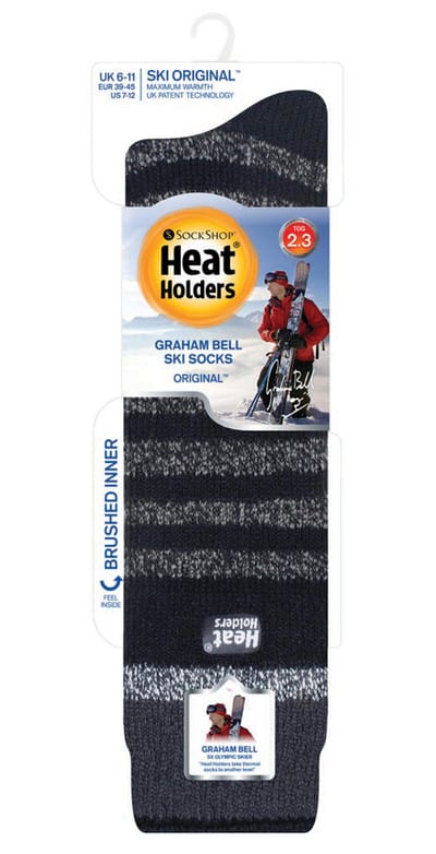 Heat Holders - Kniehoge thermo skisokken voor heren - Zwarte Streep