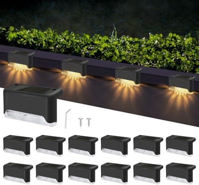 Zonnelampen voor buitentrappen - Waterdichte LED Traplampen op Zonne-energie voor Tuin en Treden