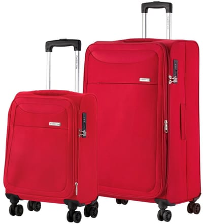 CarryOn Air 2-delige Kofferset - Zachte Trolley Koffers- Lichtgewicht - Expander - TSA-slot – Rood