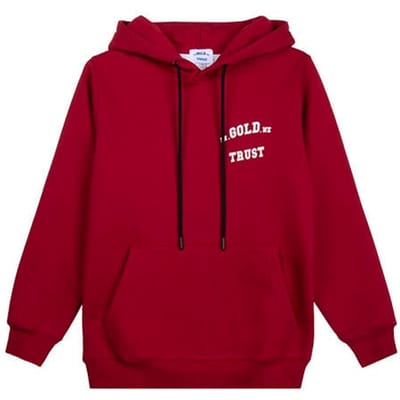 In Gold We Trust The Red Hoodiered Size: XS | Hoodies Outlet | Unisex | Rood