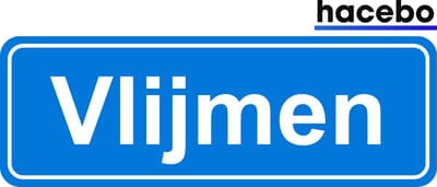 Hacebo - Plaatsnaam Sticker - 29x10 CM - Vlijmen sticker - Verkeersborden sticker - grappige cadeaus - Vlijmen