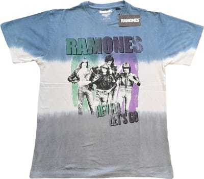 Ramones - Hey Ho Retro Heren T-shirt - S - Blauw/Grijs