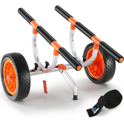 VEVOR Kajaktrolley Kanotrolley Gemaakt van Aluminiumlegering 800x751x470mm tot 204kg Belasting 30cm Rubbern Wielen 170-440mm Verstelbaar voor Boottrolley Kajak Kano Transporttrolley Trolley Surftrolley Boottrailer
