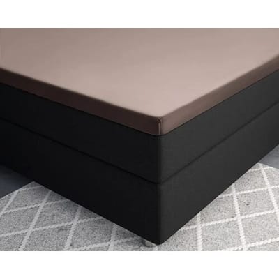 Primaviera DeLuxe Hoeslaken Topper Satijn Taupe - 140 x 200 cm + 15 cm hoekhoogte
