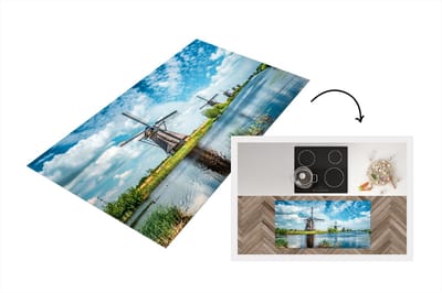 Keukenloper - Loper keuken - Molen - Lucht - Nederland - 120x60 cm - Keukenloper vinyl