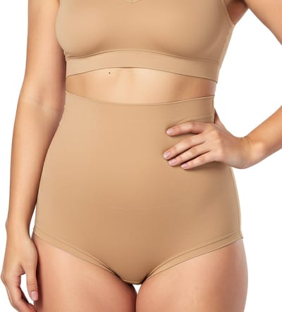 Corrigerende High Waist Slip Voor Dames - Corrigerende Onderbroek - Beige - Ultrazacht - Corrigerend Ondergoed Dames - Naadloos Ondergoed Dames - Seamless Ondergoed Dames - Corrigerende String - Shapewear Dames