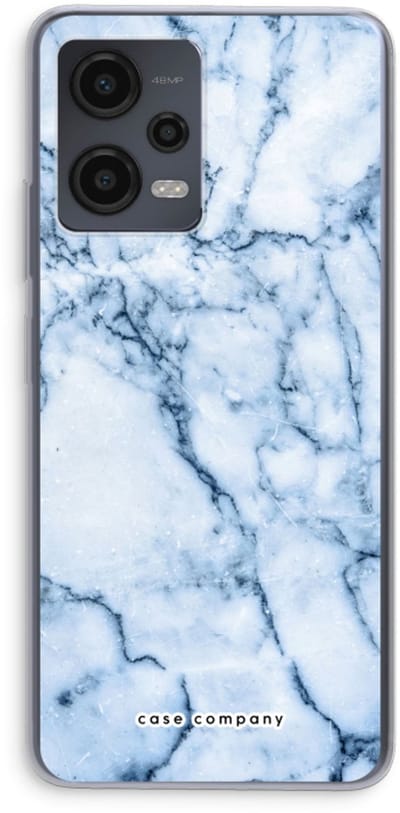 Case Company® - Hoesje geschikt voor Xiaomi Redmi Note 12 hoesje - Blauw marmer - Soft Cover Telefoonhoesje - Bescherming aan alle Kanten en Schermrand